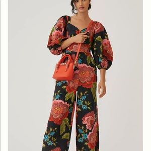 Farm Rio Linen Print Jumpsuit | Small